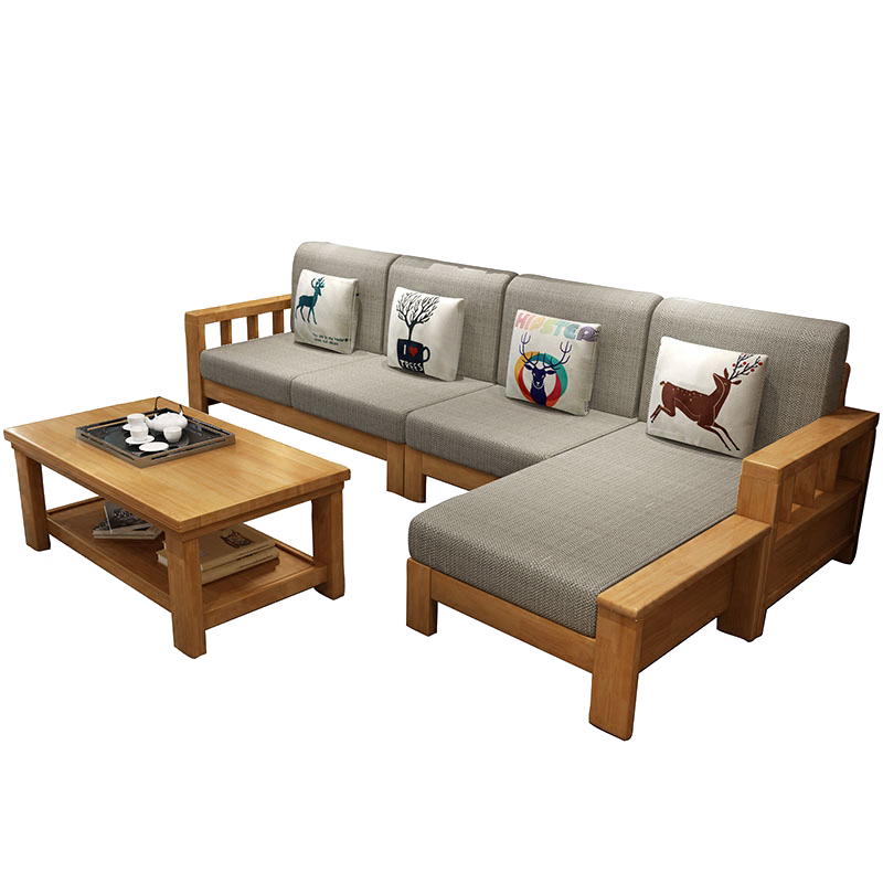 胡桃楸木现代中式实木沙发组合