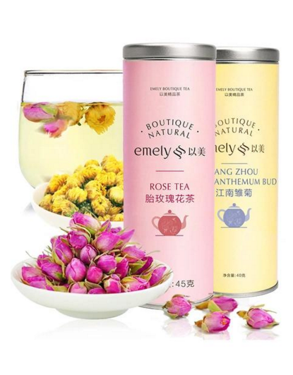 菊花茶 粉玫瑰茶花茶组合