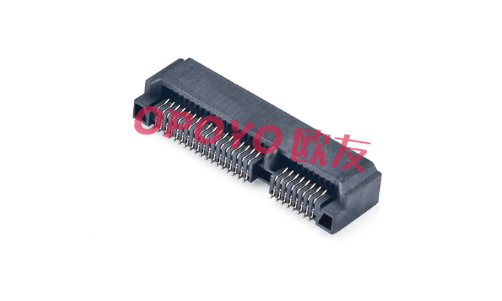 OP-MPIS08SXXX  MINI PCI 插槽 0.8mm 间距 母座 SMT 黑色
