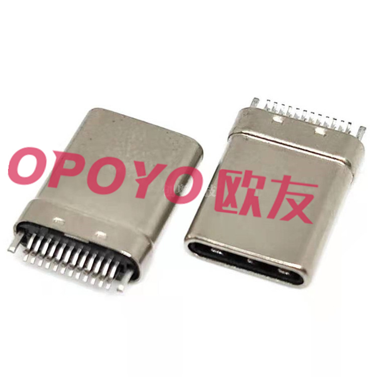 OP-U31TC020241030K USB 3.1 TYPE-C 24PIN夹板公头 拉伸款 有接地  长L=10.30MM