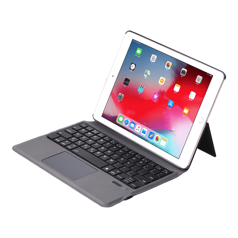 for iPad Bluetooth Wireless PU Keyboard Case with touchpad (no Backlit)
