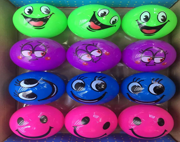 YC-1 6.5CM solid-color printed smiley face ball