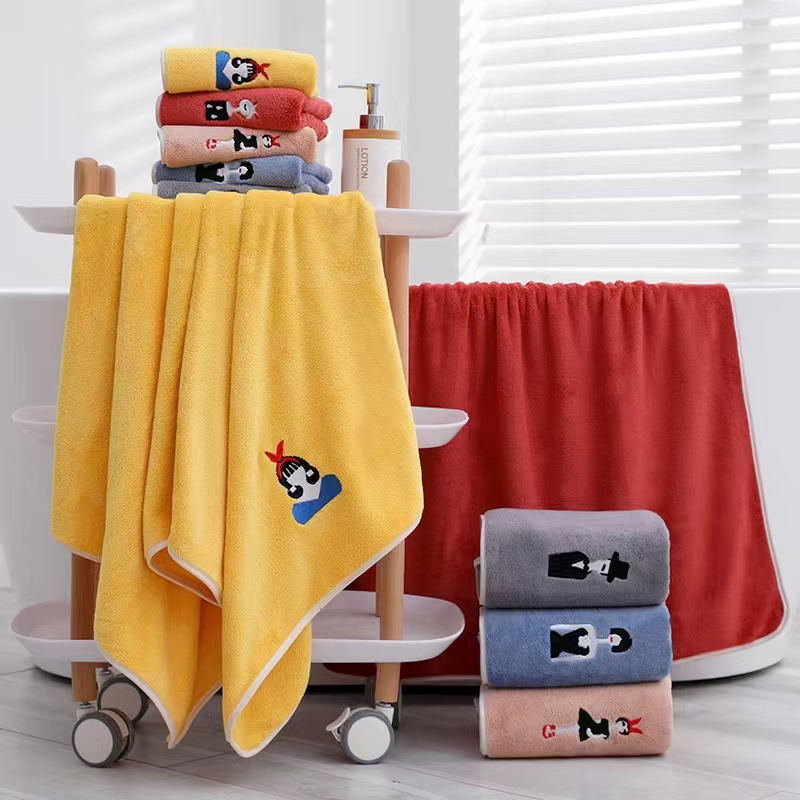 Ultra fine fiber dry hair towel coral fleece