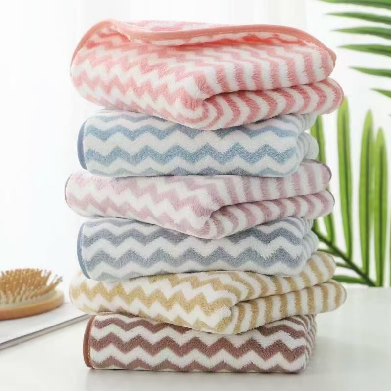 Ultra fine fiber dry hair towel coral fleece
