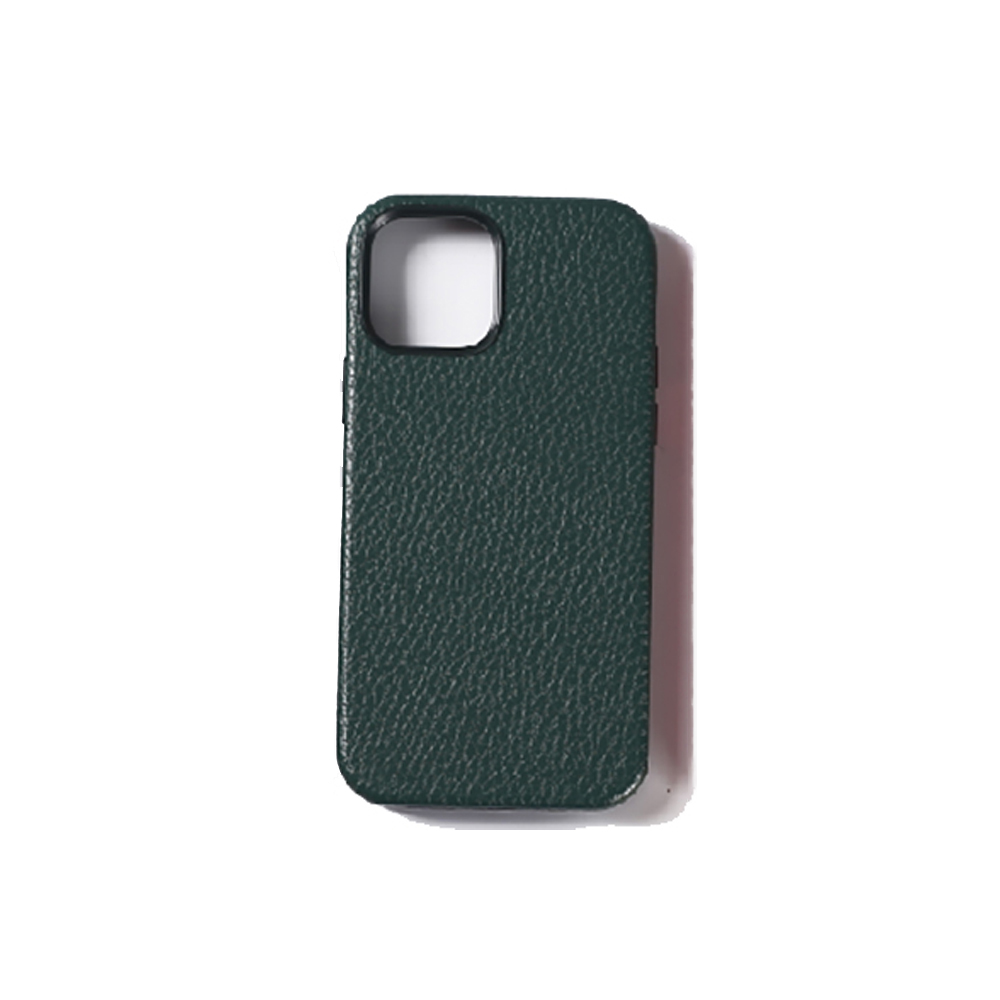 Pebble microfiber metal button leather pu pc iphone case