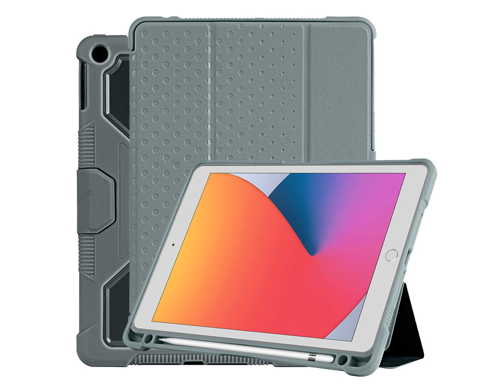 Tri-fold PC TPU PU Tablet Case for iPad and Samsung