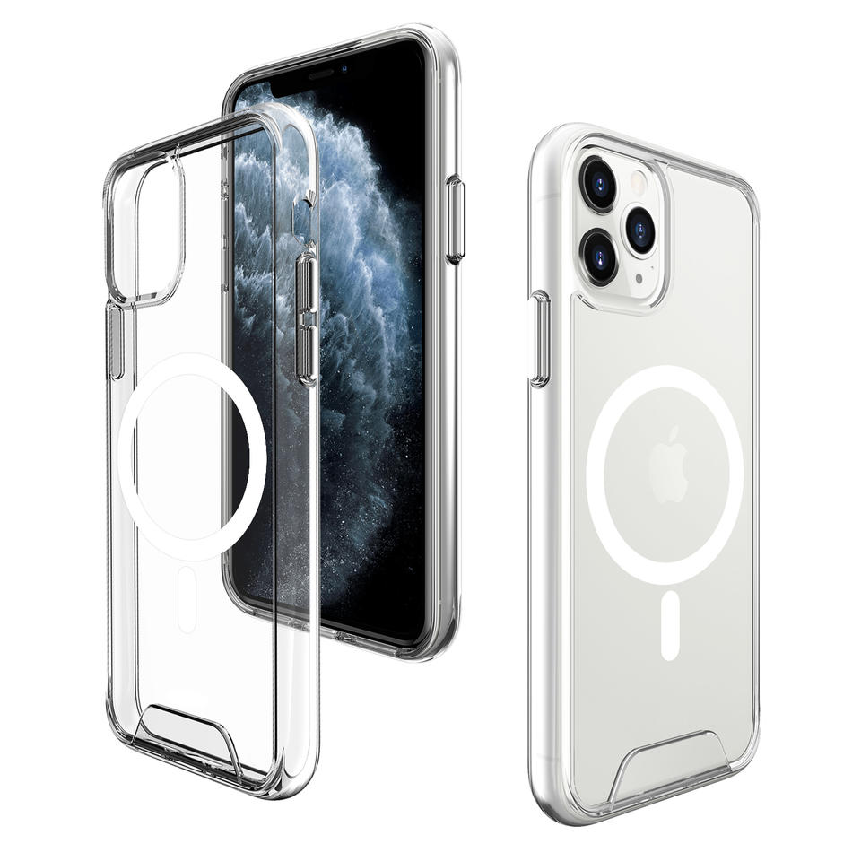Crystal Clear Wireless Charging TPU+PC Phone Case