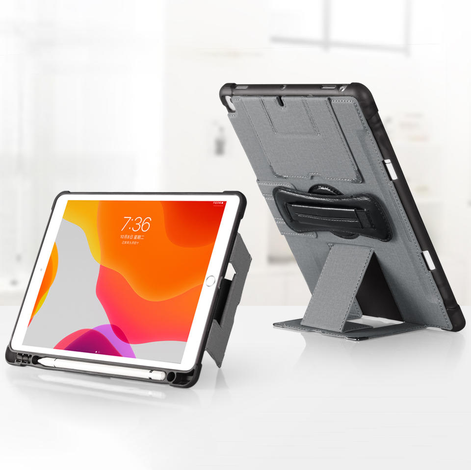 360° Handheld Stand Tablet Cover with Pencil Slot