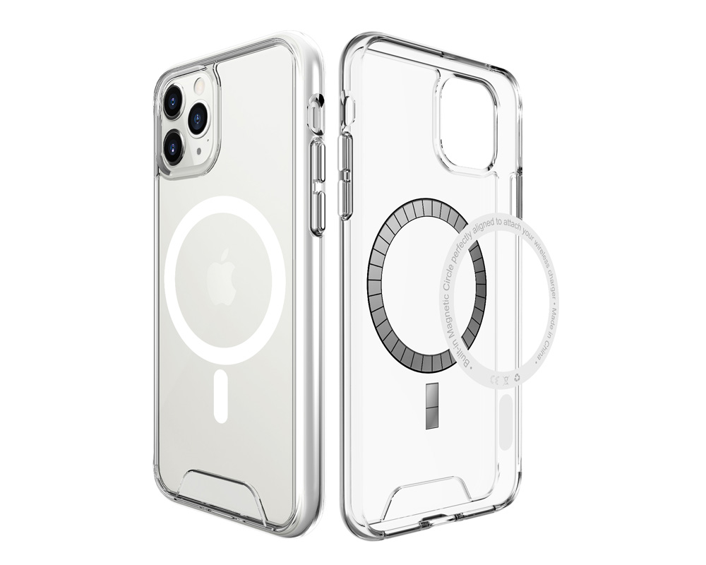 iPhone TPU PC Crystal Clear Wireless Charging Phone Case