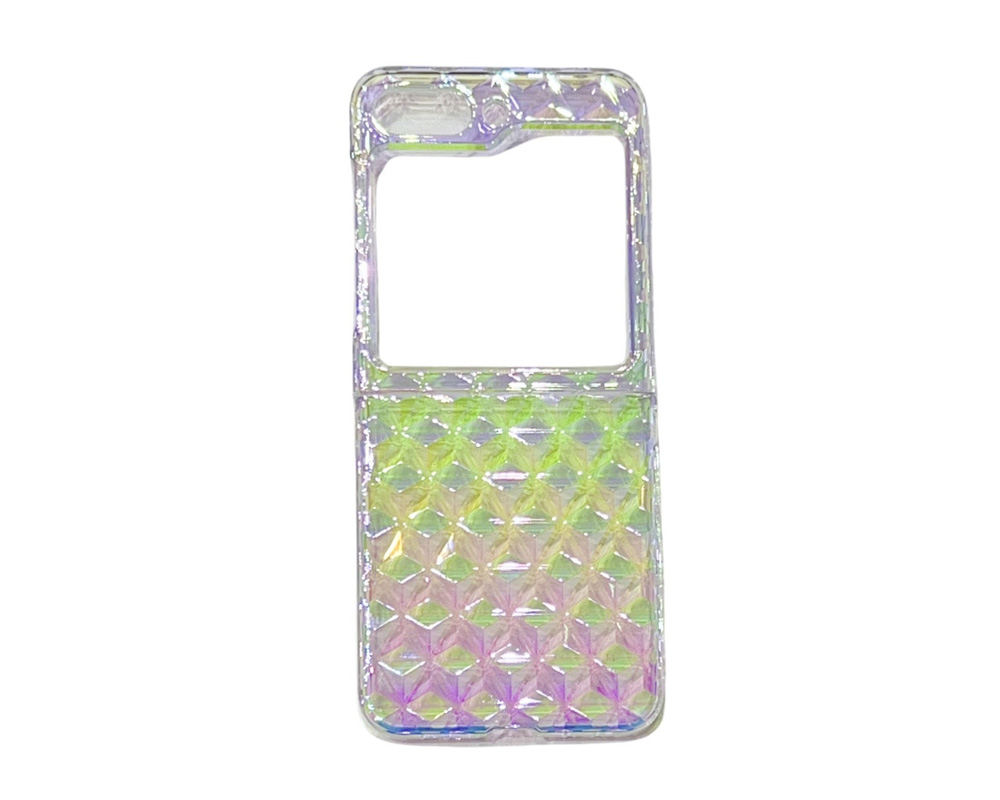 Electroplated PC Flip Case With Diamond Shape Pattern