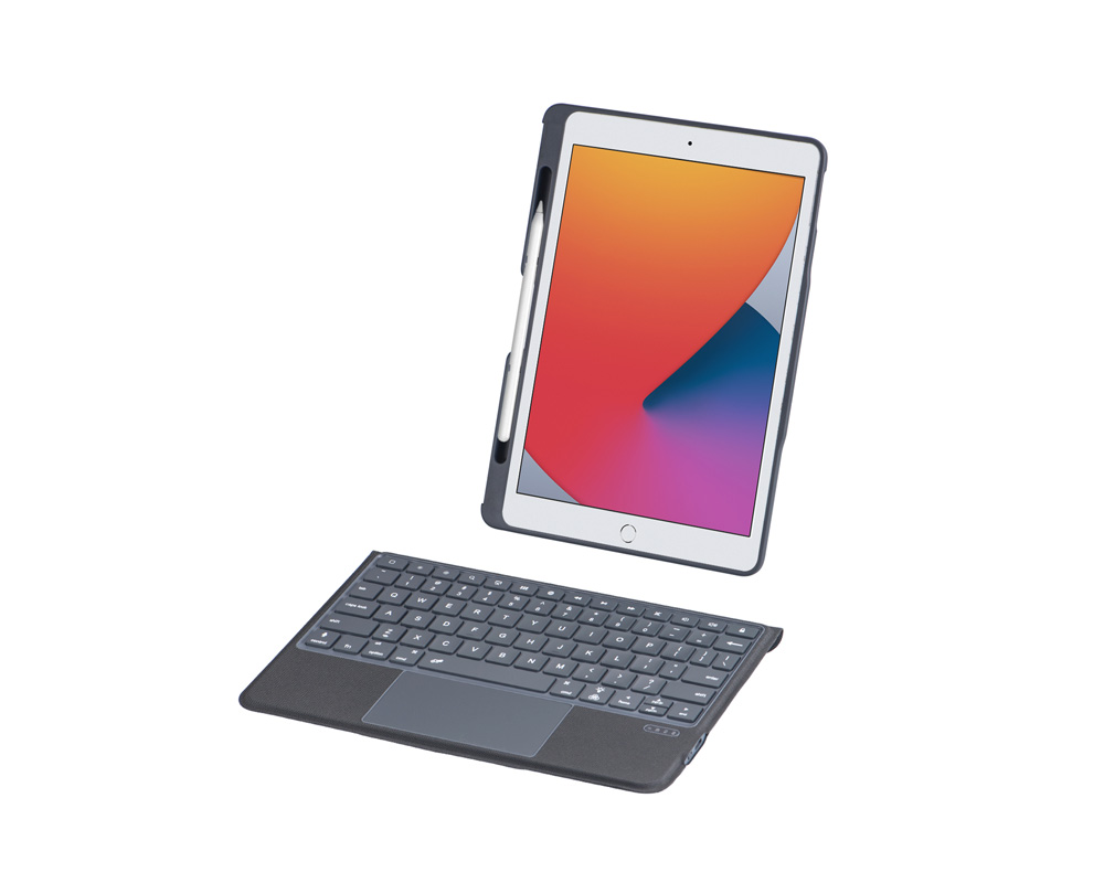 Split Type Bluetooth Wireless Magnetic PU iPad Keyboard Case (With Backlit)