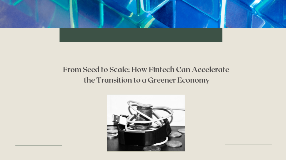 From Seed to Scale: How Fintech Can Accelerate the Transition to a Greener Economy