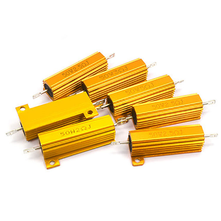 RX24 75W 10K Ohm Power Golden Aluminium Housed Metal Shell Case Wire Wound Resistor Wirewound