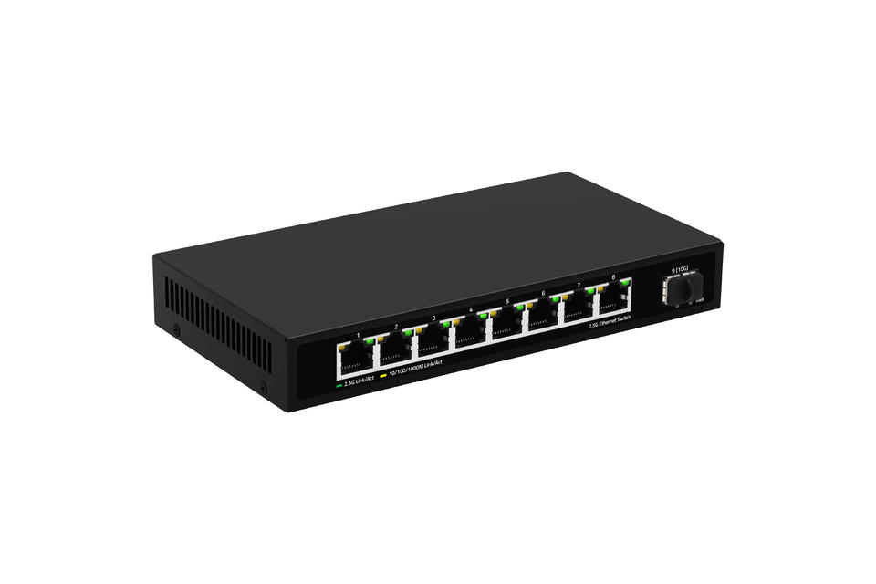 10/100/1000 m / 2.5 G adaptive 9 port 10G uplink 2.5G Ethernet switch adopts the network chip solution 