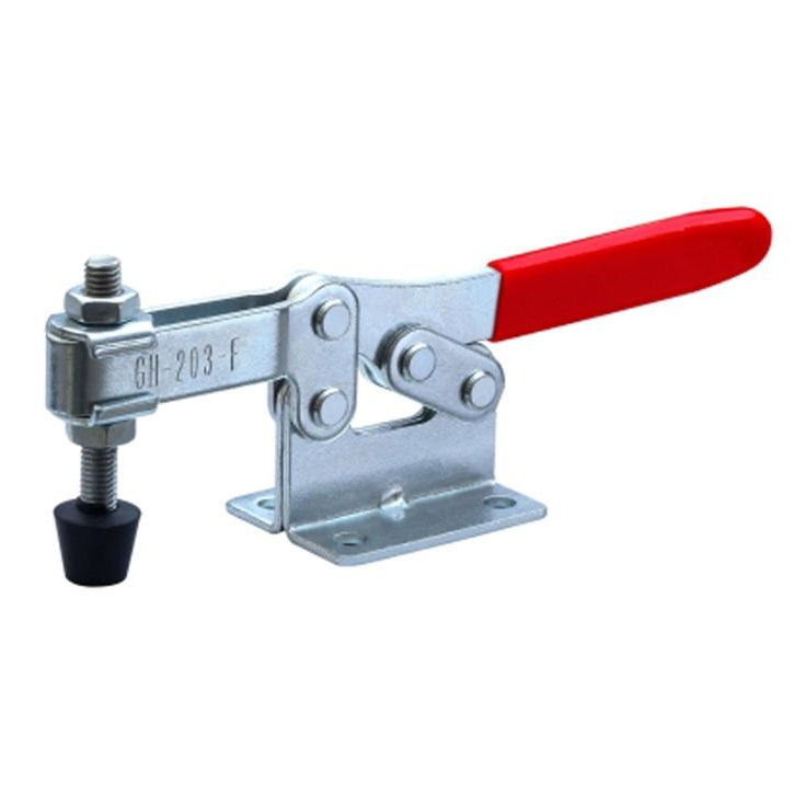 Horizontal fixture quick release toggle clamp with red rubber GH-203F