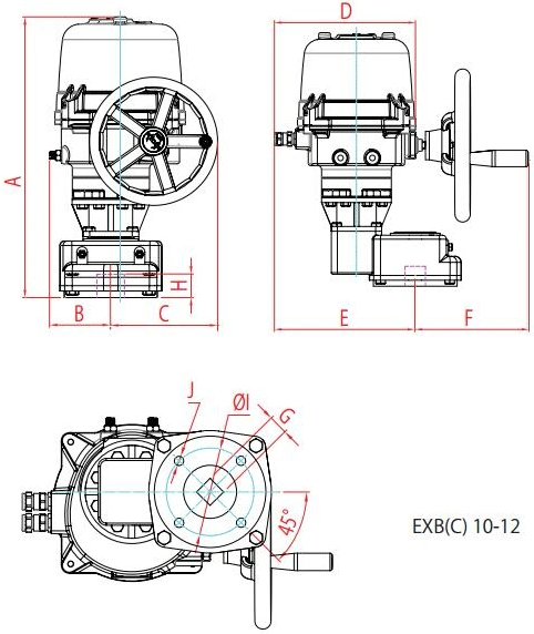 Exc (CG) & Exb (C) Series Aluminum Alloy Water-Proof Electric Actuator Quarter Turn