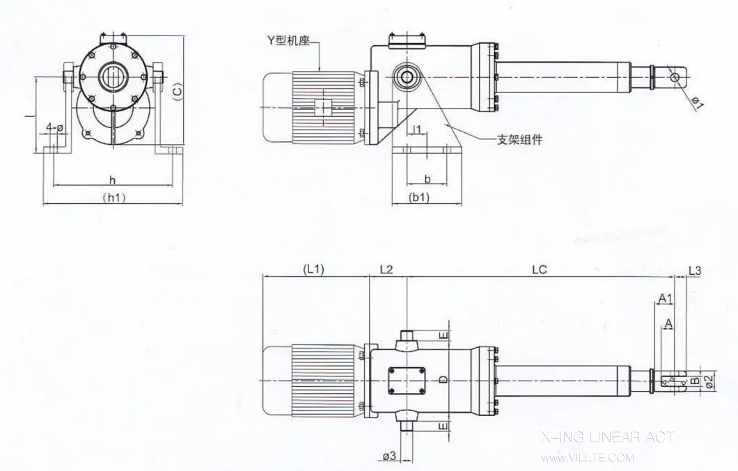 Electric Motorized Push Rod, Actuator High Speed Linear Actuator