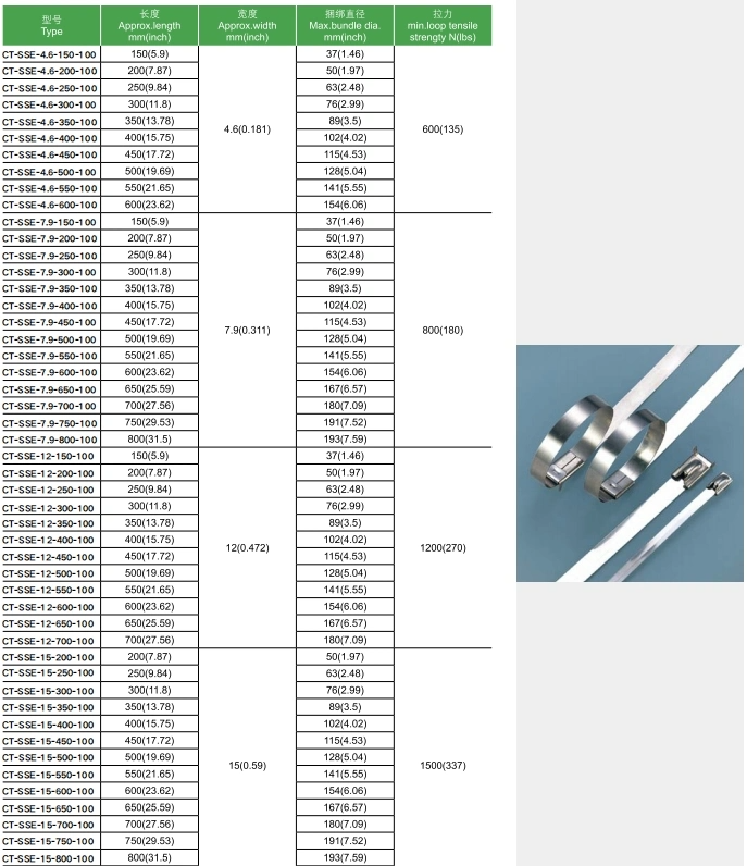 304 4.6X200 Stainless Steel Cable Tie-Ball Lock Type