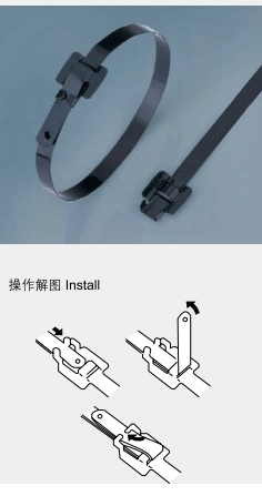 316 7.9*400 Stainless Steel Spray Plastic Cable Tie-Releasable Type