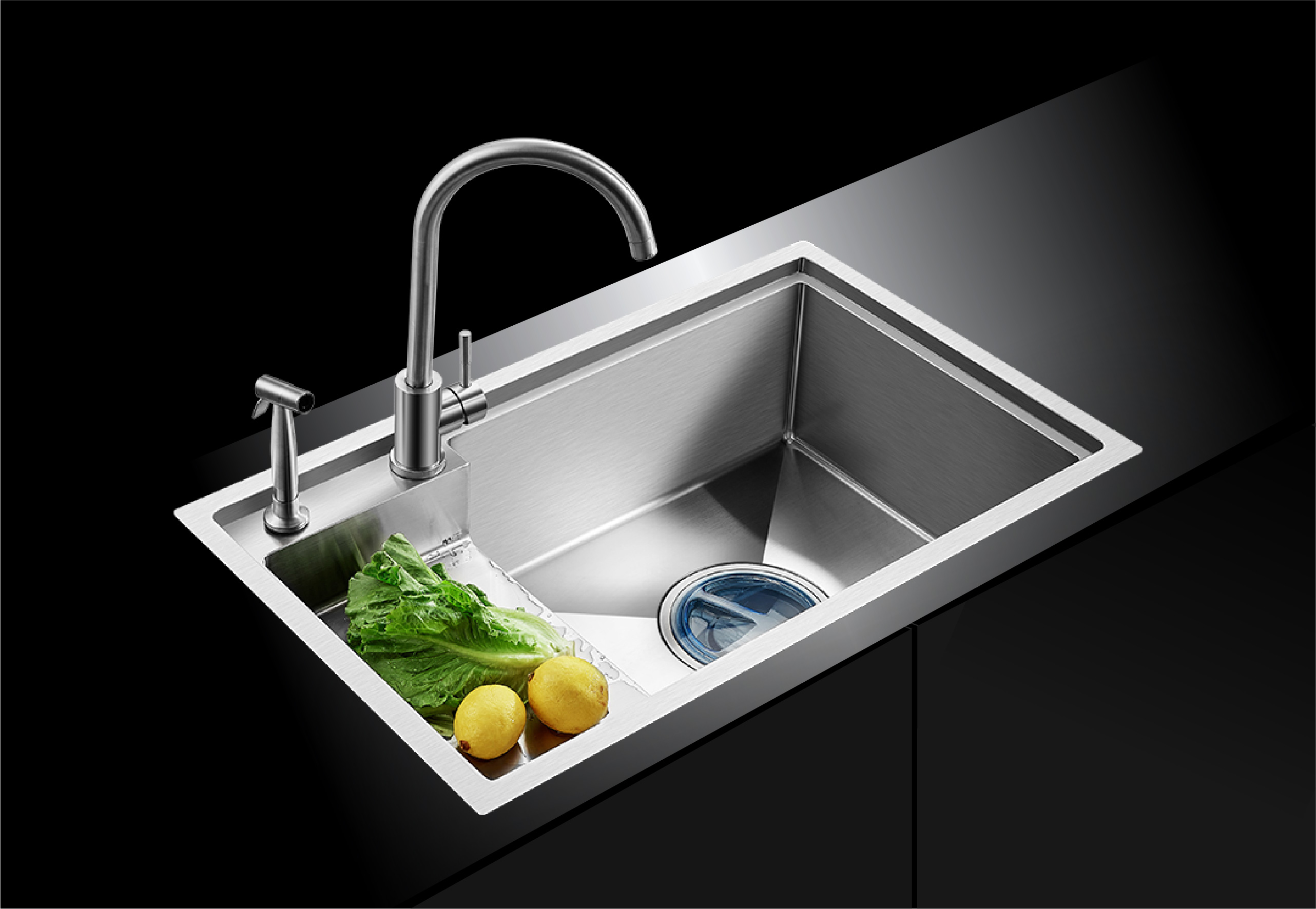 304不锈钢手工阶梯单槽s8048阶梯左a 98373 喷枪