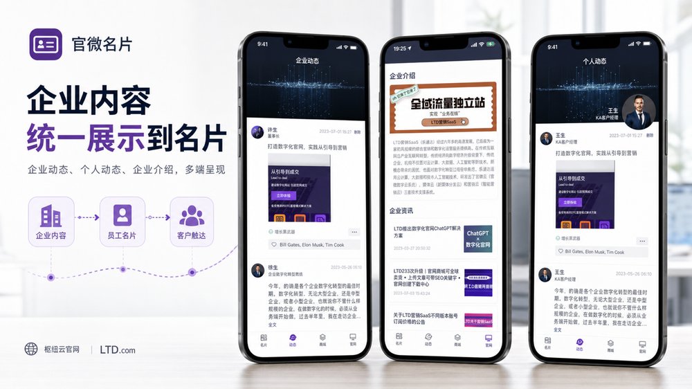 企业内容统一展示到名片