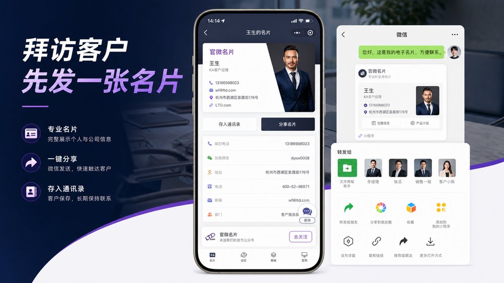 拜访客户先发一张名片