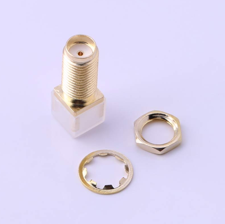 RF射频同轴连接器 正脚 外螺内孔13mm全牙镀金 OP-RF18565013