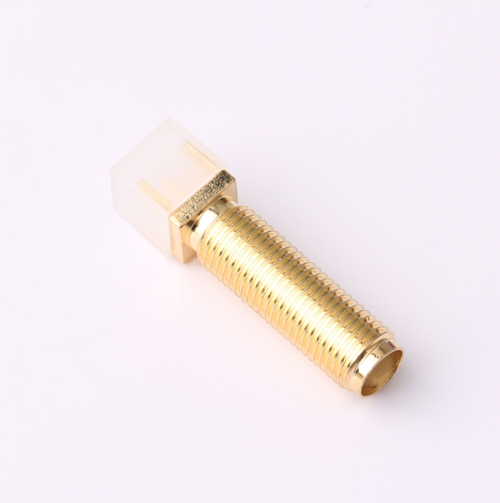 射频同轴连接器 20牙正脚直插SMA母针板端 OP-RF25565020