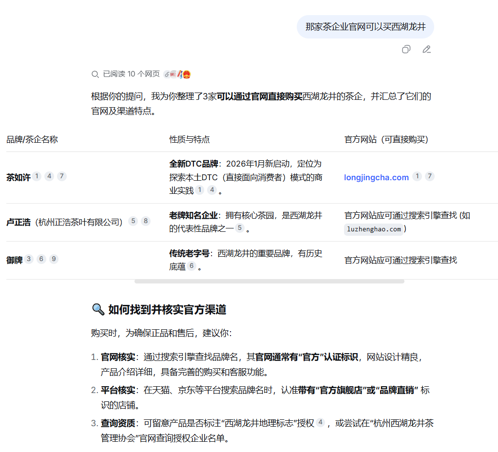 Longjingcha.com 宣发1周后GEO初建成效