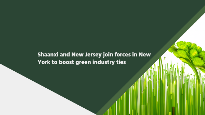 Shaanxi and New Jersey join forces in New York to boost green industry ties