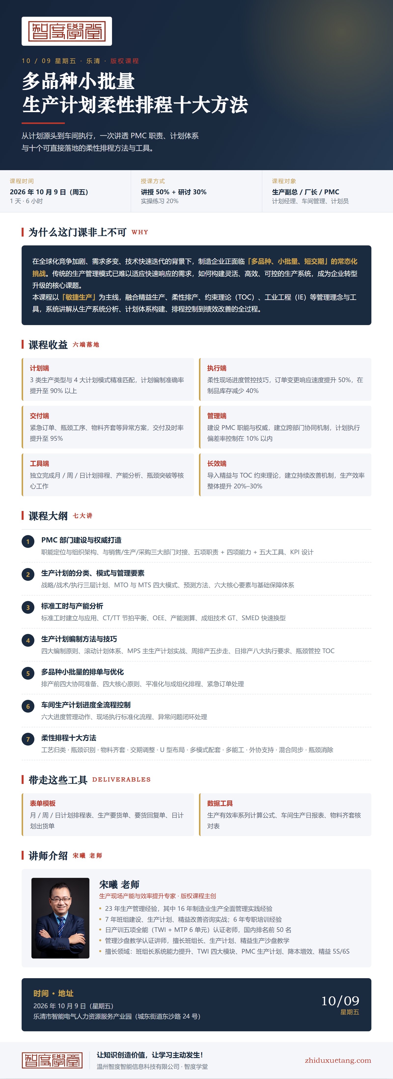 智度学堂10月课堂：精益课堂&mdash;多品种小批量柔性生产10大方法