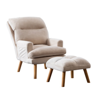 Deeda Upholstered 26'' W Super Soft Accent Chair with Ottoman and Pocket
