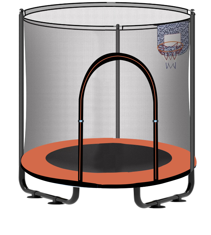 8FT Trampoline With Basketball