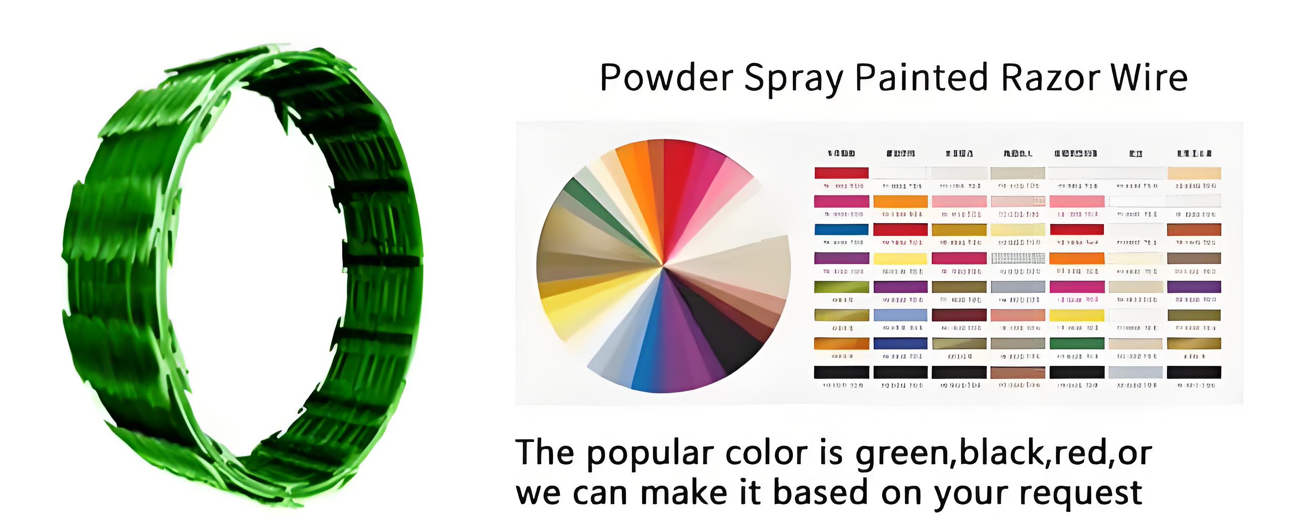 Green Color CBT 60 Powder Spray Painted Razor Wire