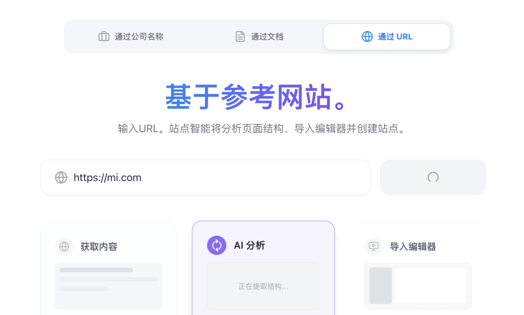 站点智能基于参考网站创建AI站点