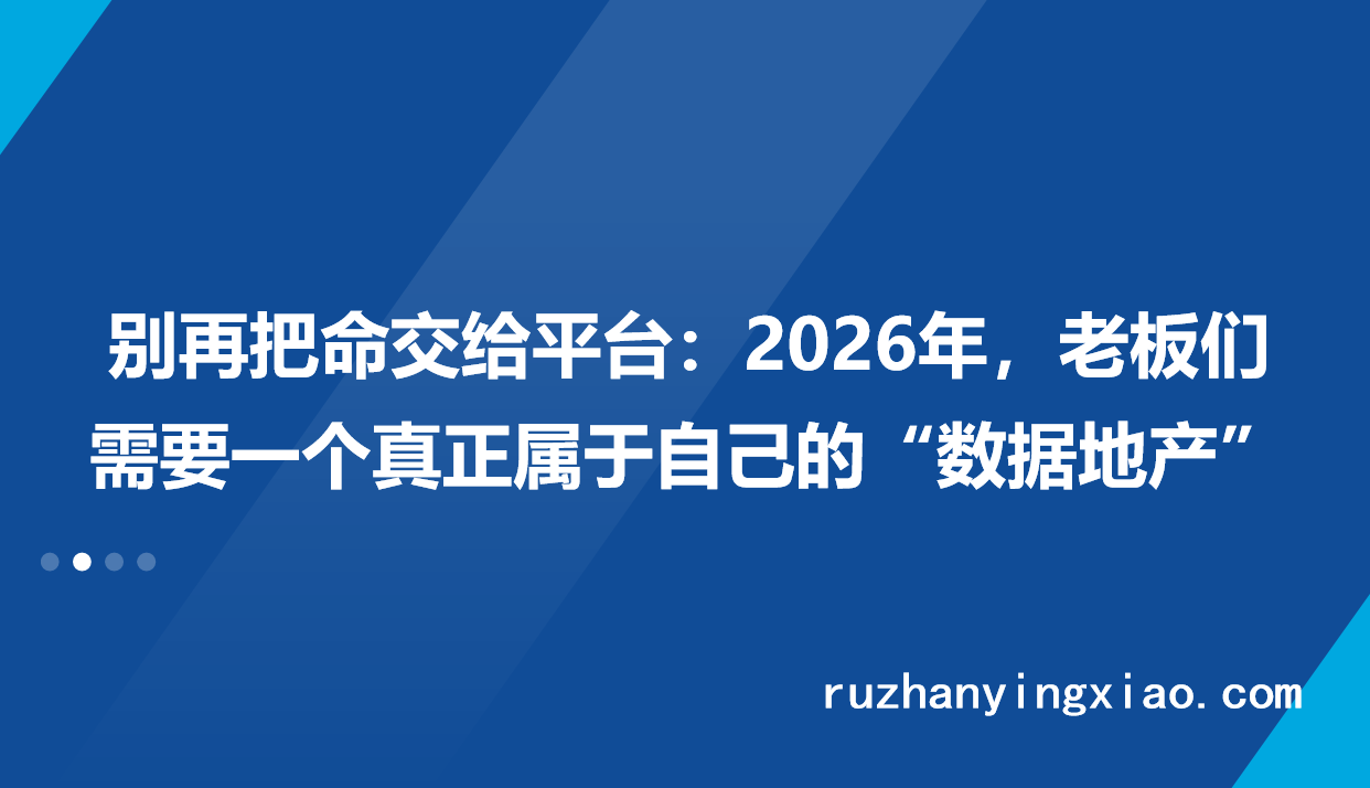 别再把命交给平台：2026年，老板们需要一个真正属于自己的&ldquo;数据地产&rdquo;