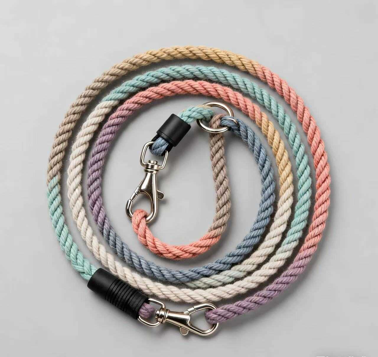 渐变彩虹项圈牵引绳