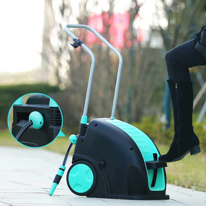 JG0020 Pedal Hose Reel Trolley With Large Wheels Free Your Hands 