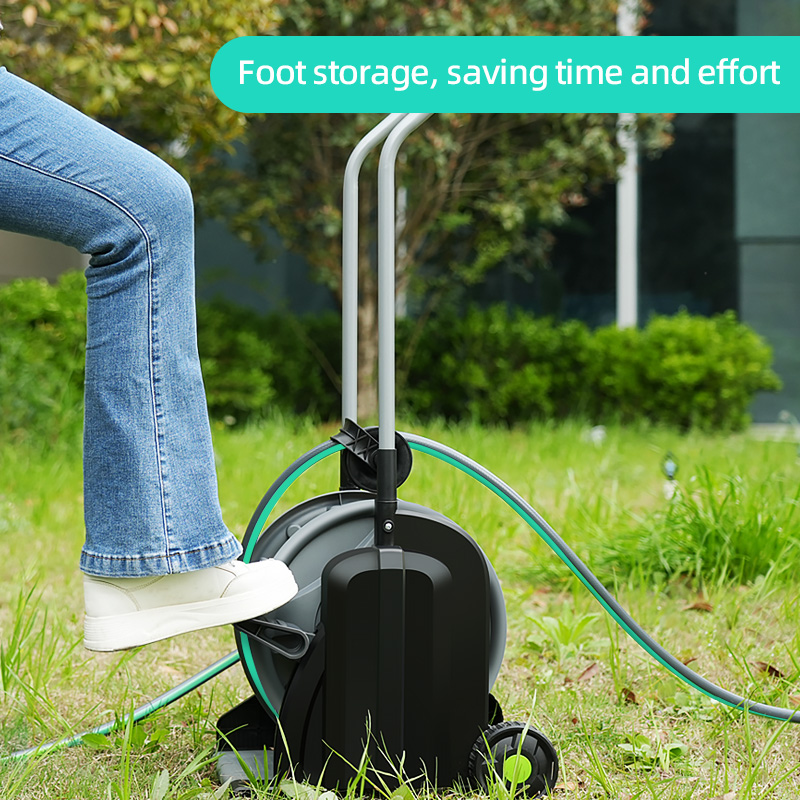 W1 Pedal Hose Reel Trolley with Guide Rail Free Your Hands Reay Your Irrigation Optional Water Guns PVC Hose