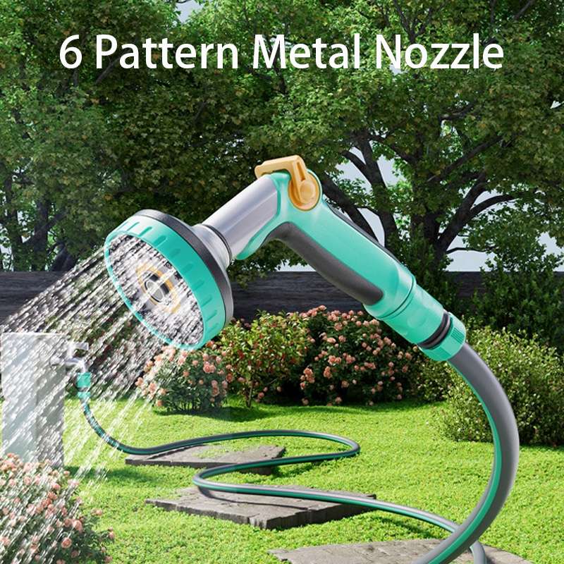 LY003 Big Nozzle Water Gun Metal Material Thumb Control Multi-functions Shower Water Gun 