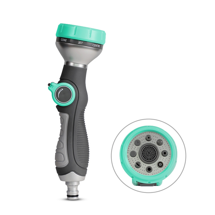 LY006 LY007 Straight Nozzle Water Gun with 8 PatternsThumb Control Comfortable Grip 