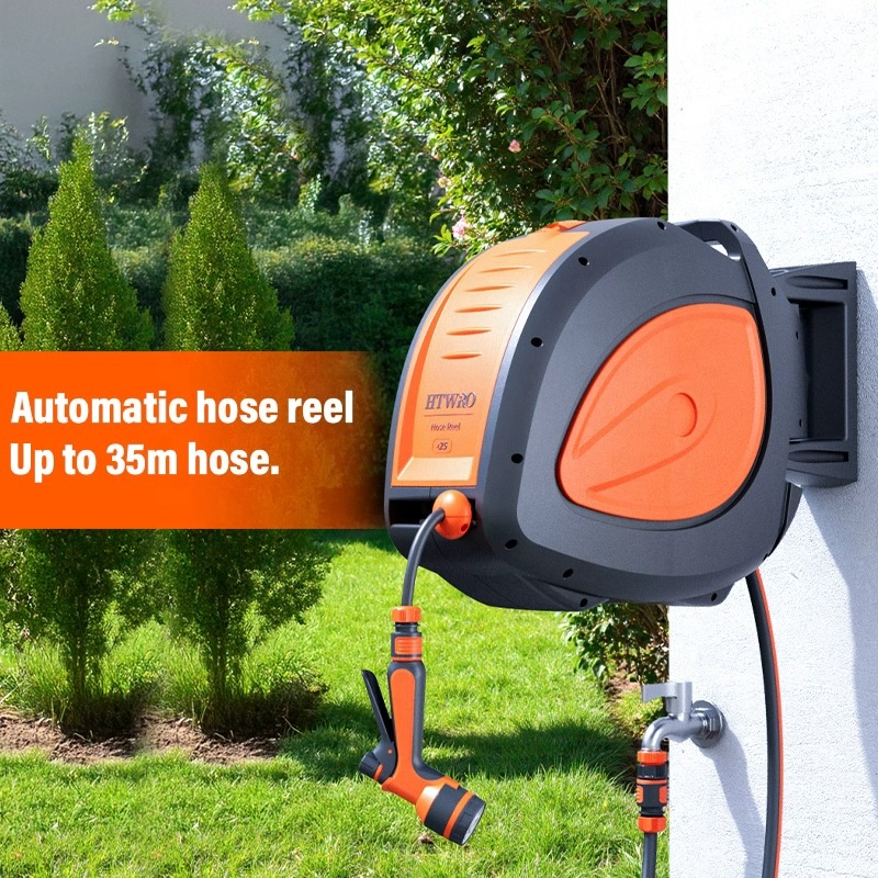 Latest New Automatic Hose Reel Slow Return Any-length Lock 7 patterns Nozzle Visible interior cleaning of the shell