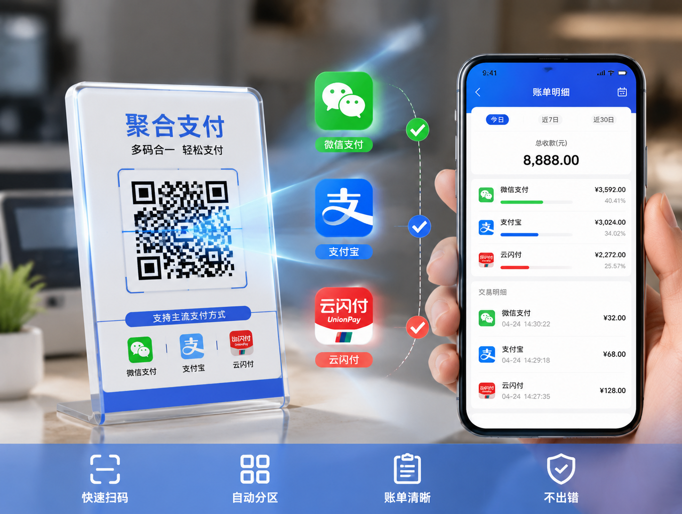 聚合支付，多码合一
