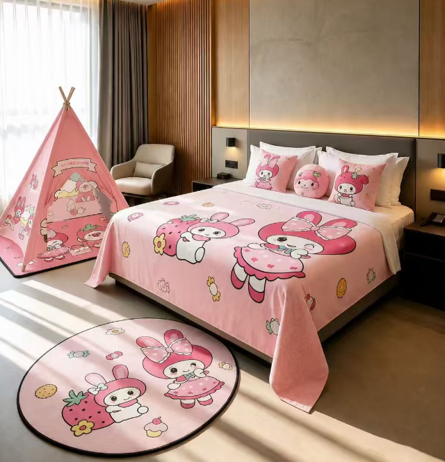 亲子房（1床盖+2抱枕+1帐篷+1方地垫+1圆地垫）