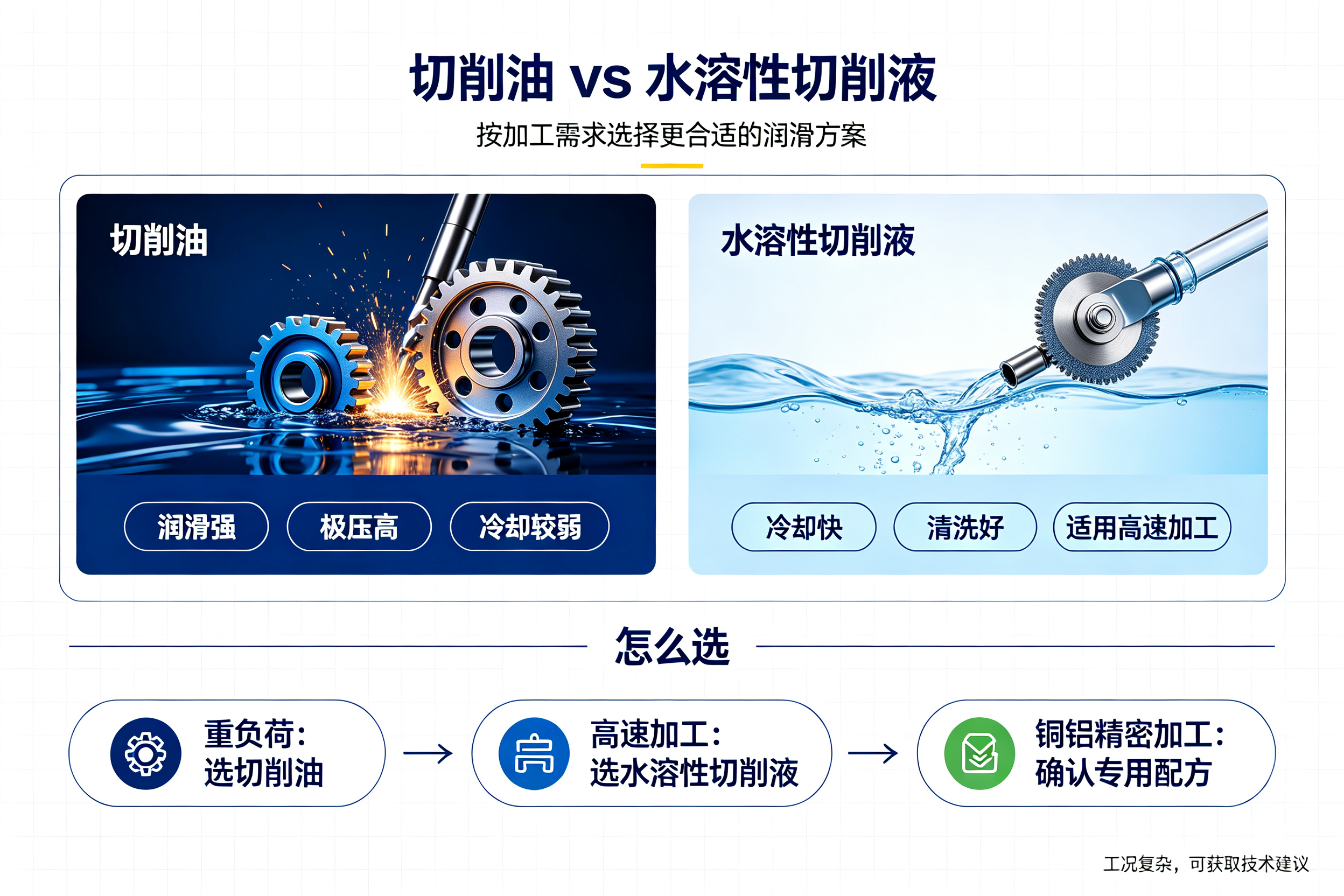 切削油和水溶性切削液有什么区别，该怎么选？