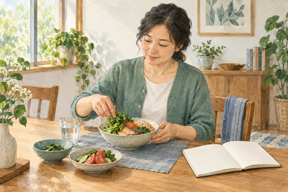 家中准备日常饮食的主题插画