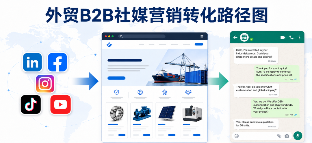 如何用“社媒+独立站+WhatsApp”搭建B2B获客转化闭环？